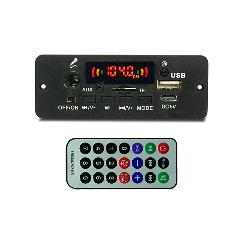 

1Set Digital Amplifier Audio Board 5V Power Bluetooth Audio Amplifier Board For Car Black