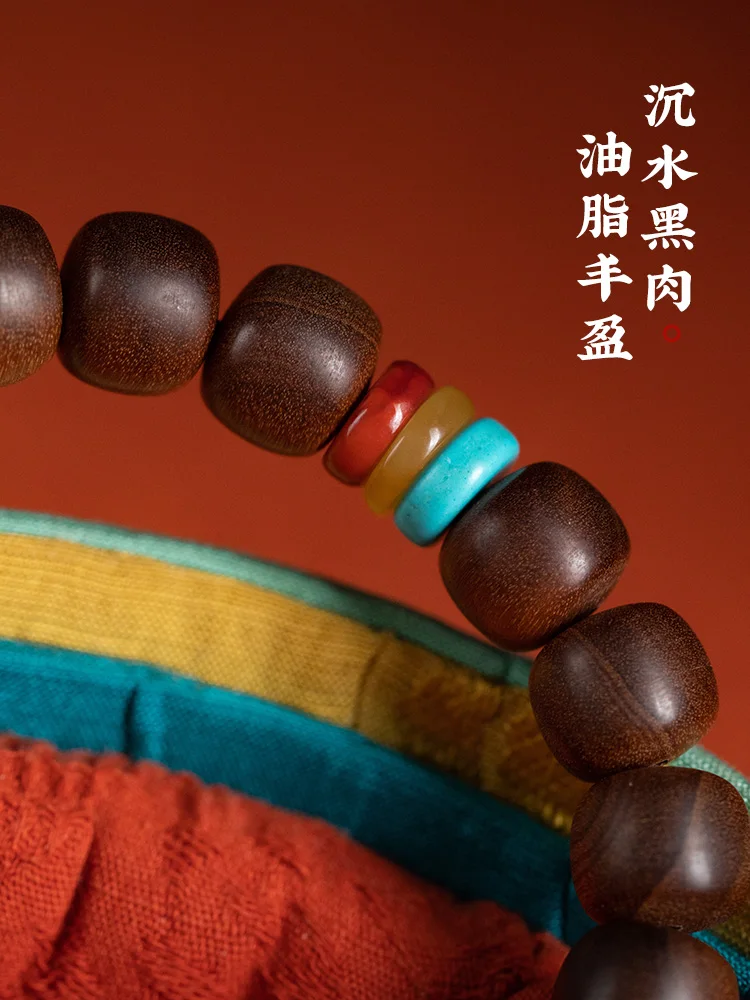 Браслет из сандалового дерева с бусинами в этническом стиле