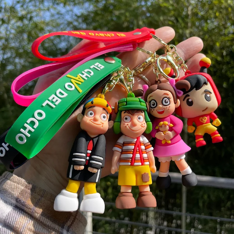 

2023 New Anime El Chavo Del Ocho Keychain Cartoon Boy Doll Pendant Key Chain Bag Car Keyring llaveros Funny Jewelry Friends Gift