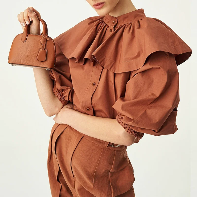 Женская блузка-накидка с рукавами-фонариками