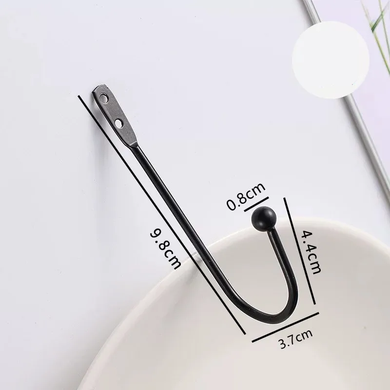 

5pcs/Lot Furniture Yigou Wall Mount Black Robe Coat Hooks Iron Clothes Key Door Square Towel Fastening Hook