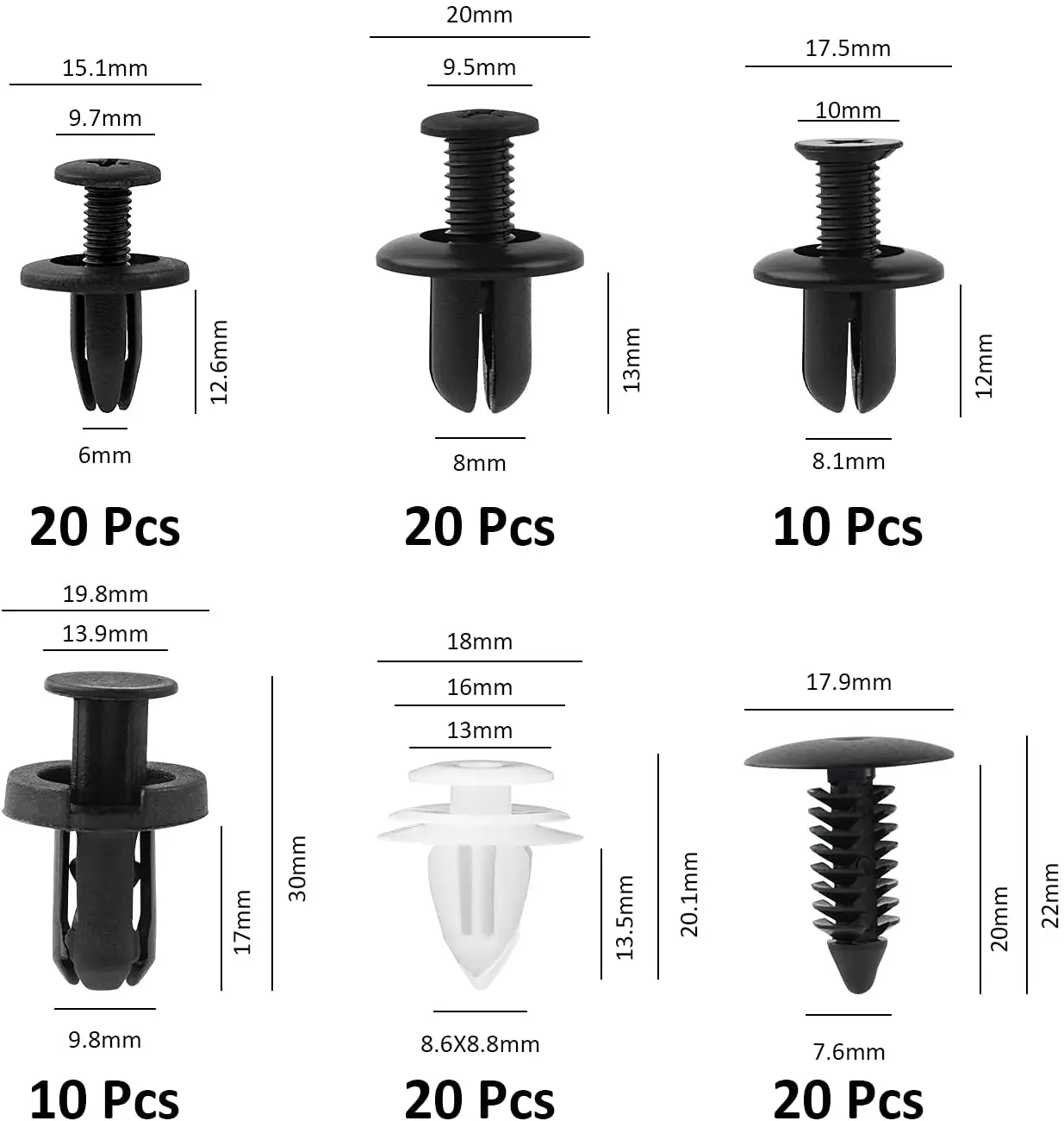 100pcs car Panel Retainer Fastener Mixed clips Pin Rivet for Kia K2 Rio KX CROSS CEED Forte Stonic Seltos Niro XCEED KX3 K - купить по