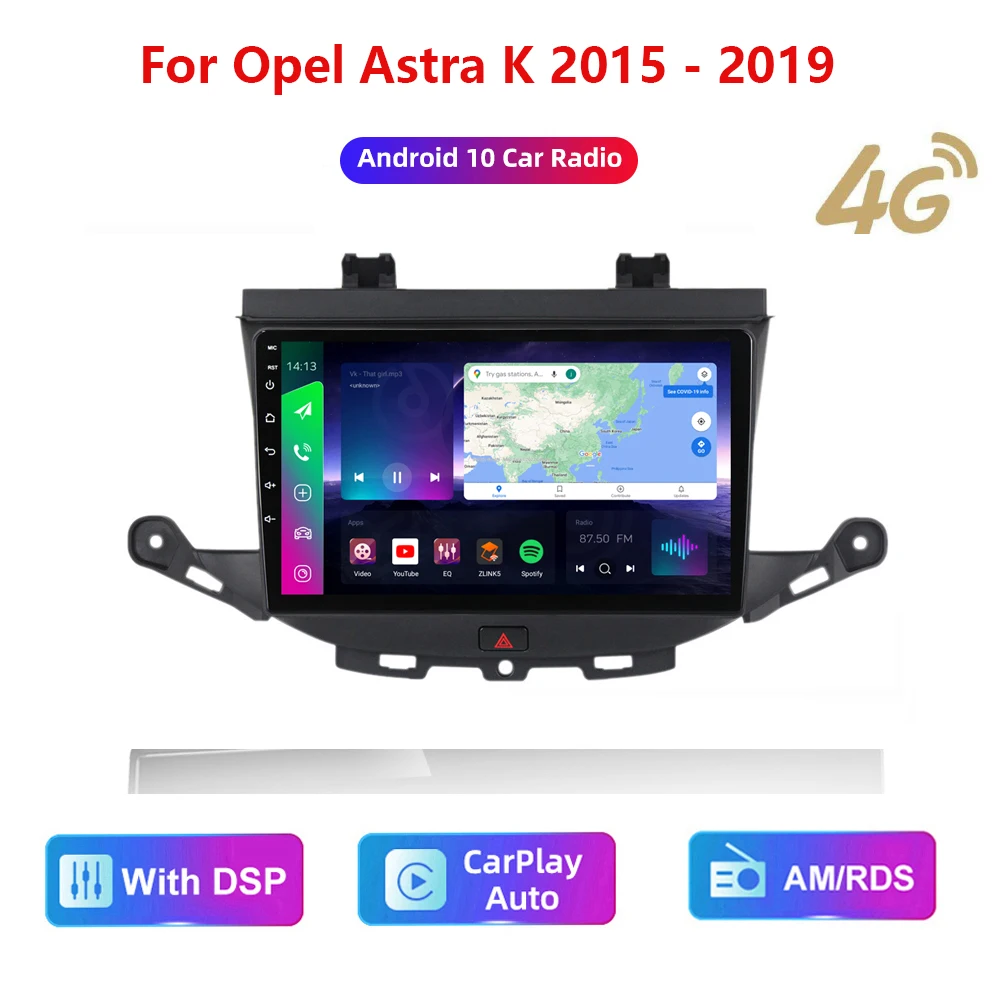 

Головное устройство мультимедийное автомобильное HD стерео радио Android видео GPS Carplay 4G AM/RDS/DSP для Opel Astra K 2015 - 2019