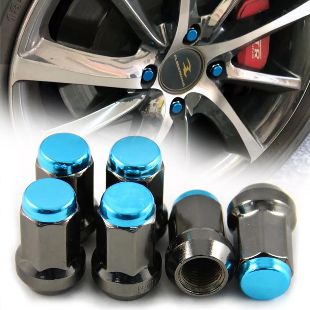 

20Pcs project mu Steel Lock Anti Theft Racing Wheel lug Nut Aluminum Car Modified Wheel Bolts Stud Lug Nuts 33mm M12x1.5/1.25