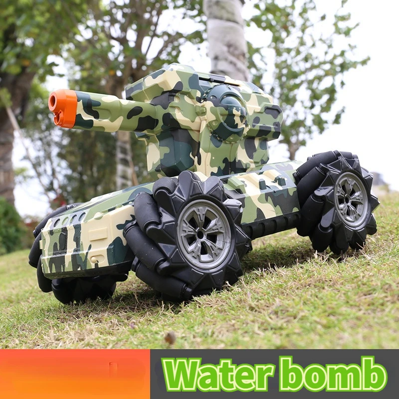 Truck Remote Control Trailer RC Tank Fire Water Bomb Armor Interactive Battle Watch Drift Cars Toy Children 4 wheel Dual Drive enlarge