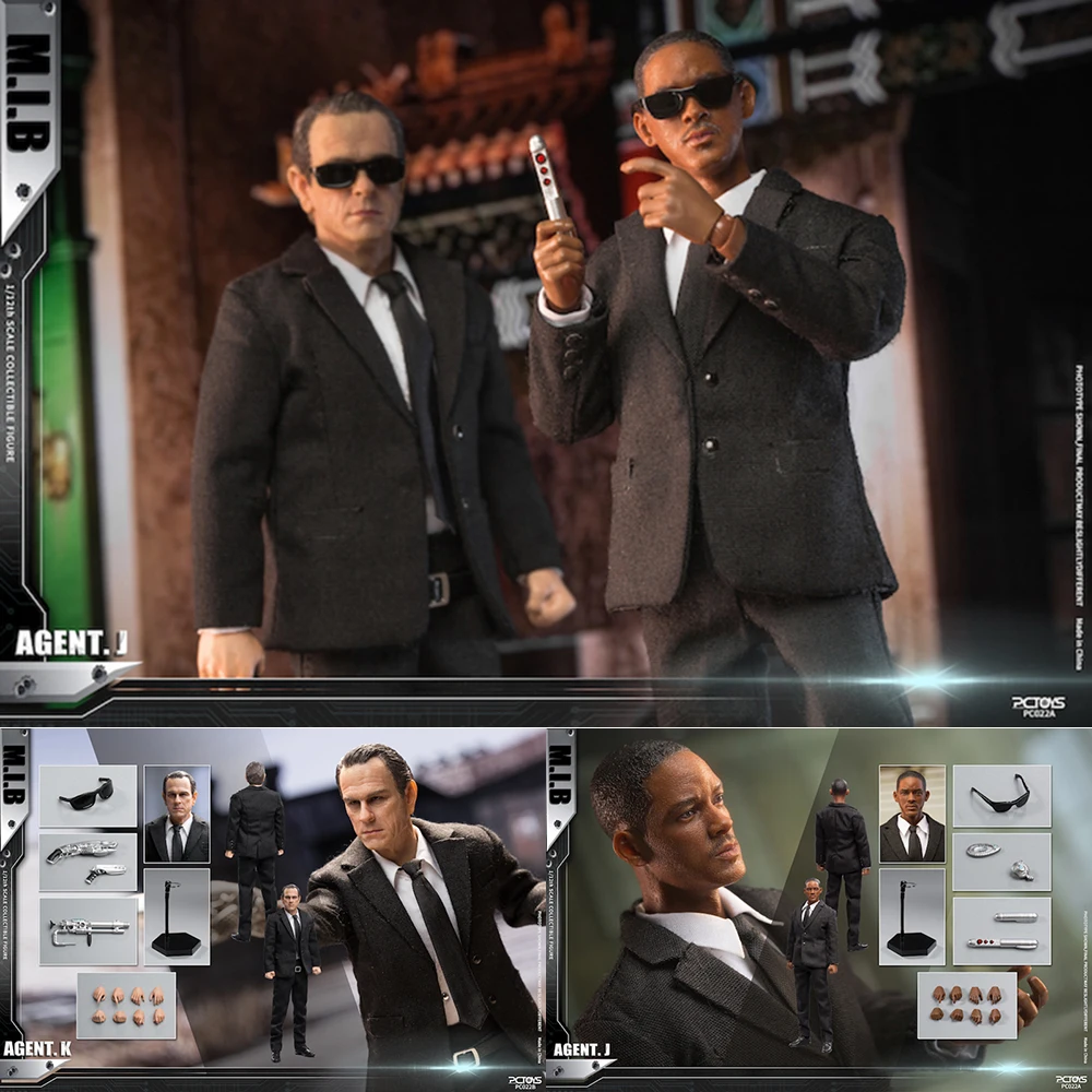 

PCTOYS PC022 1/12 Black Agent Detective J and K Figure Model 6'' Male Soldier Action Dolls Full Set for Fans Collectible