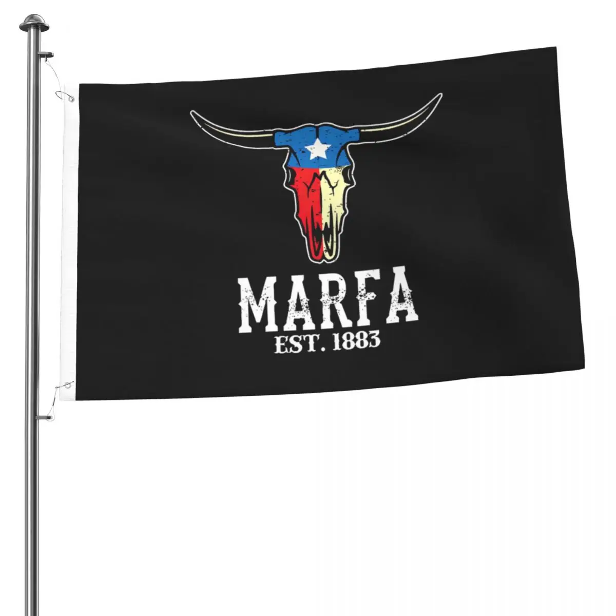 

Marfa Texas Bull Longhorn Skull Texan Flag Art Flag Brass Grommets 2x3FT Flag Double-Sided Flag