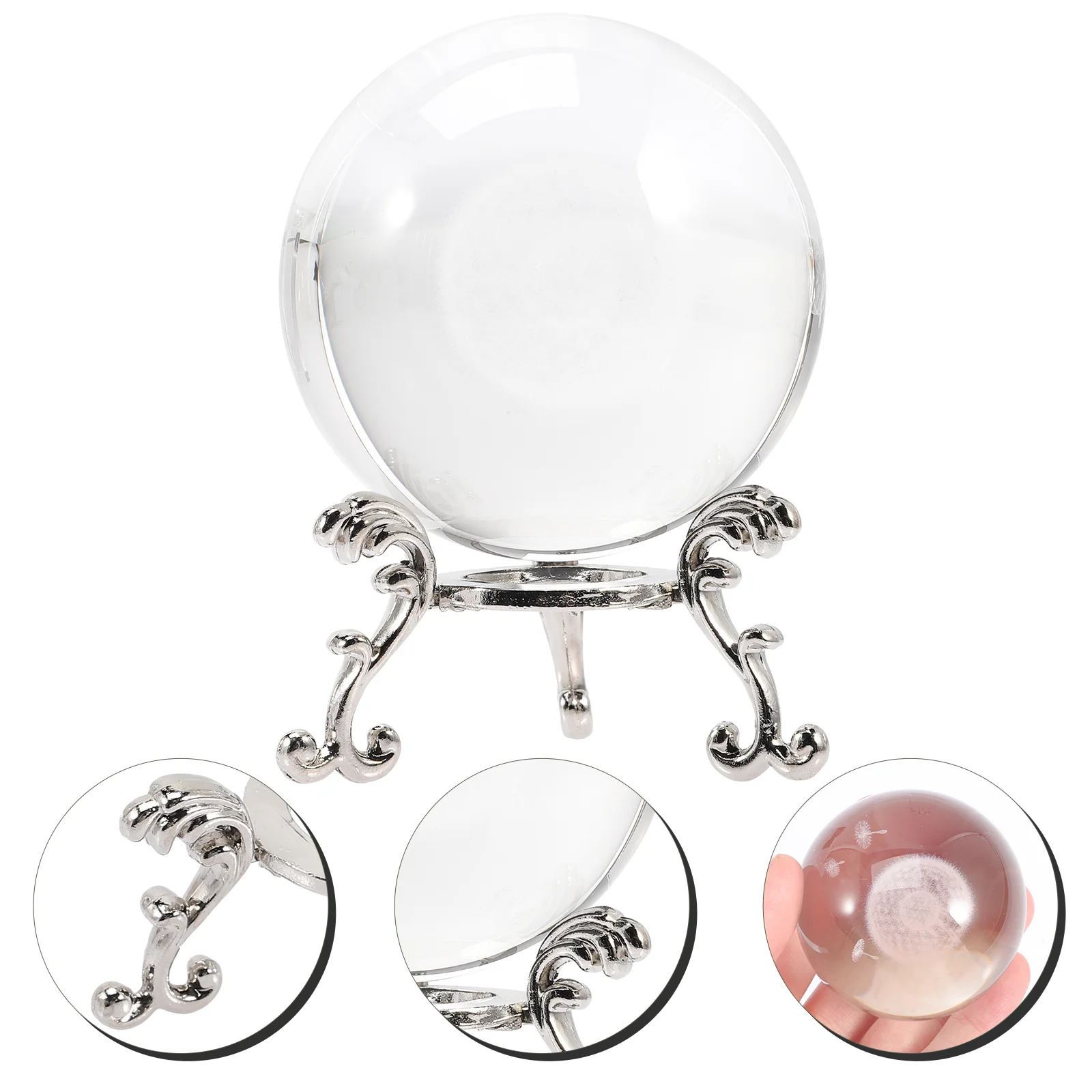 

Crystal Stand Sphere Metal Table Lamp Clear Rechargeable Creative Display Racks Modern Iron Minimalist Gifts Tabletop Ornaments