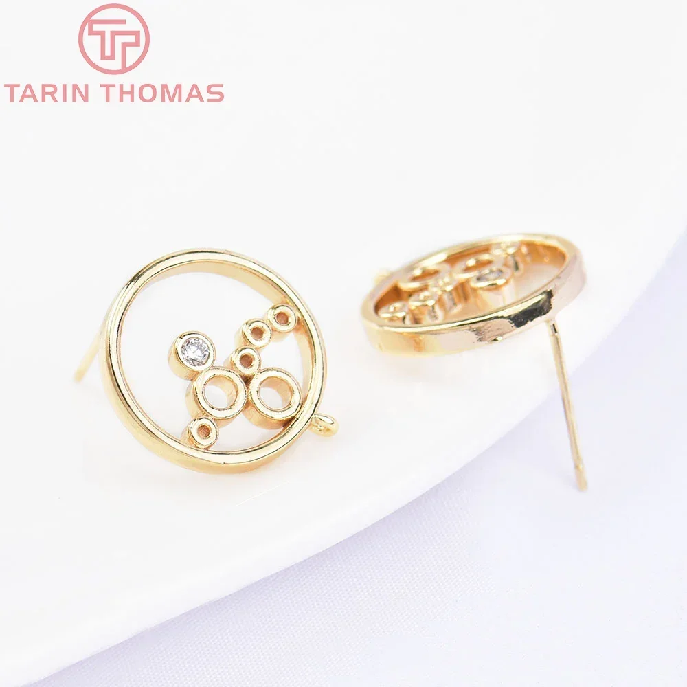 (5858) 2 шт. 10 5x14 мм 24-каратное золото латунь с цирконовой тыквой и т. д.