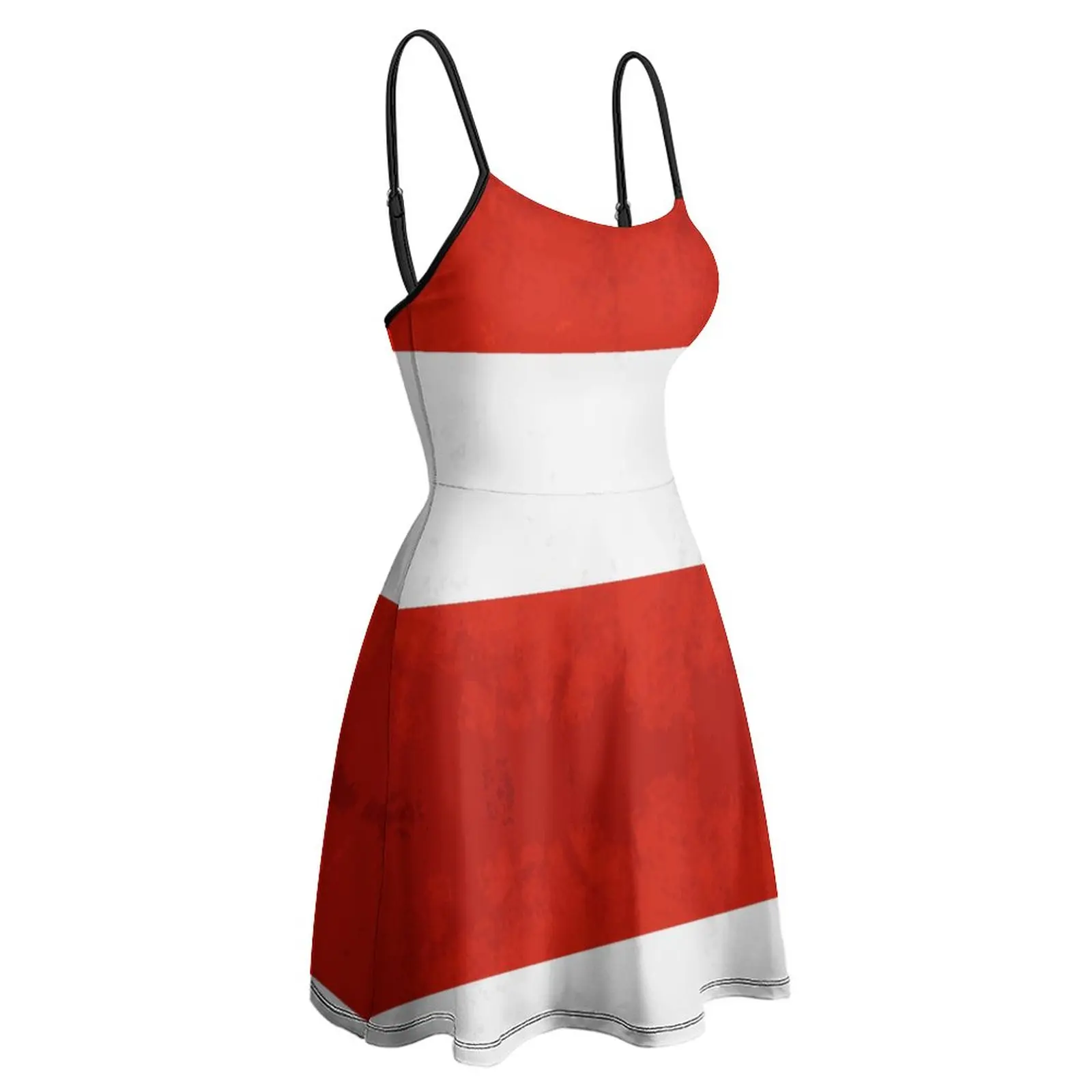 Экзотическое женское платье на бретельках с австрийским флагом и национальным