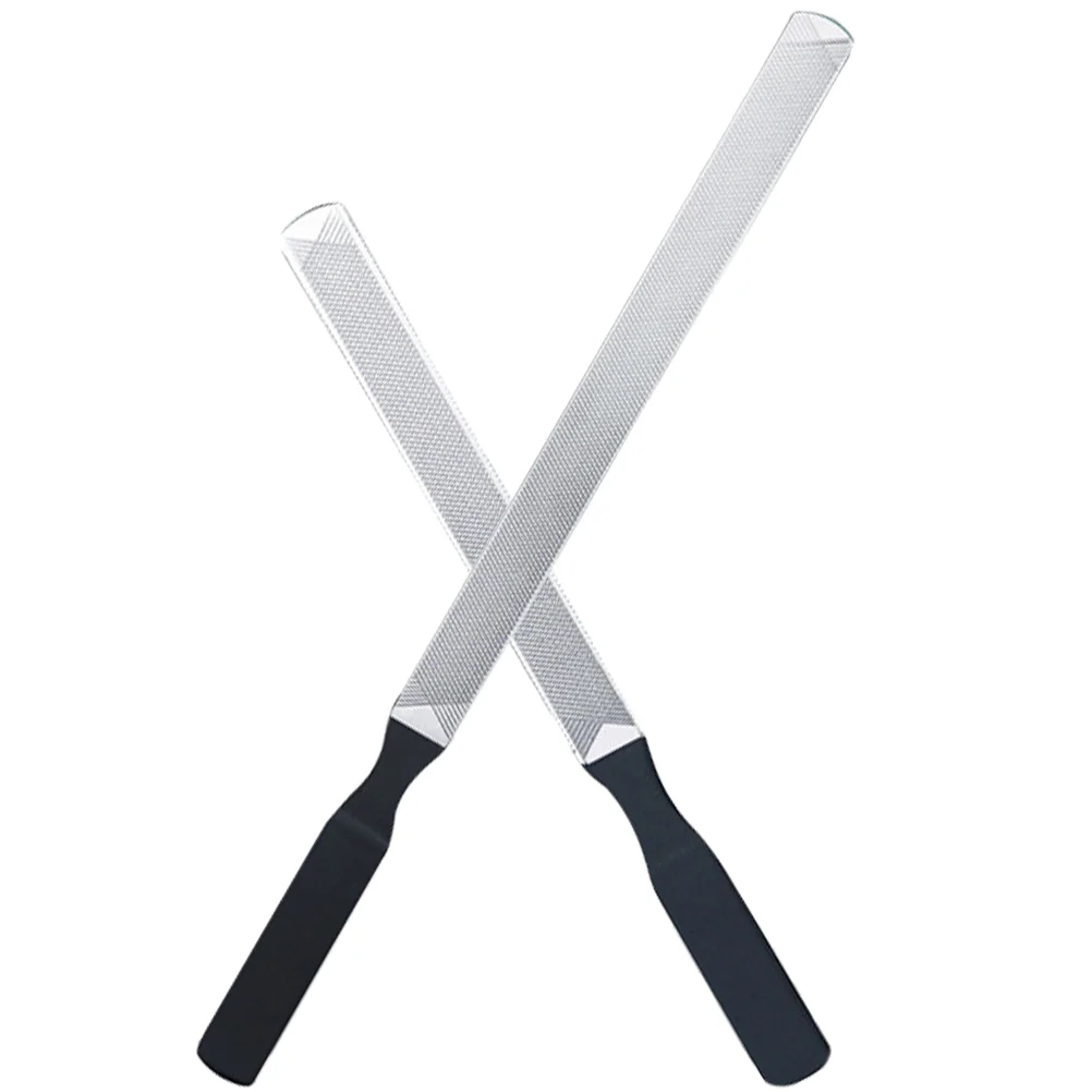 

2 Pcs Stainless Steel Nail File Gel Supplies Manicure Files King Salon Tools Metal Trimmer