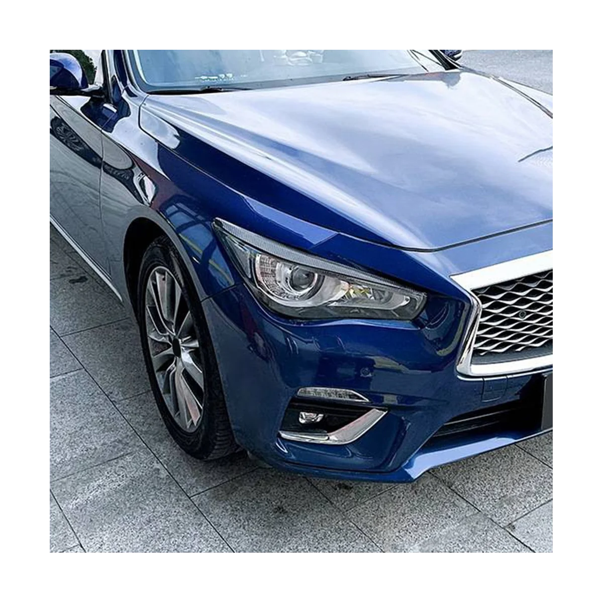 Накладка на переднюю фару автомобиля из углеродного волокна Декоративная полоса