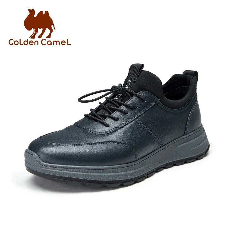 Golden Camel Men's Shoes Sports Casual Leather Shoes Trend Male Sneakers Retro Fashion Black Walking Shoes for Men Autumn 2022