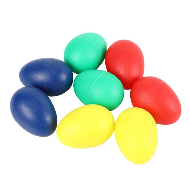 

8pcs Playful Plastic Percussion Musical Egg Maracas Egg Shakers Kids Toys- 4 Different Colors