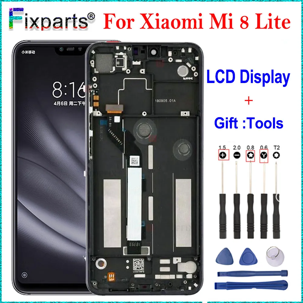 

ЖК-дисплей 6,26 дюйма для Xiaomi Mi 8 Lite с сенсорным экраном и дигитайзером в сборе, сменный ЖК-экран для Mi 8 Youth Mi 8X