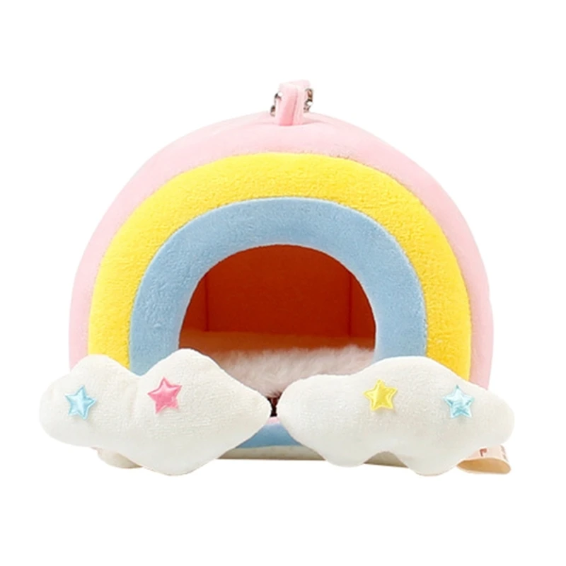 

Small Animal Bed Hideout Winter Warm House for Hamster Playing Cage Decor