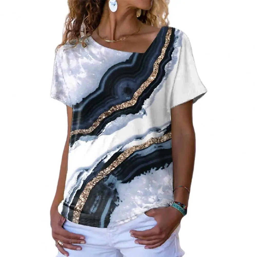 

Fabulous Galaxy Printed Summer T-shirt Women T-shirt Anti-pilling Sweet