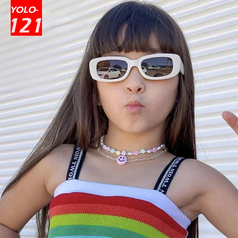 

Детские солнцезащитные очки, прямоугольные модные детские солнцезащитные очки, милые очки для девочек, винтажные круглые очки, поляризован...