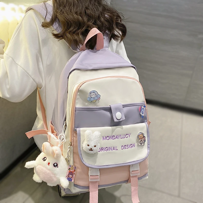 Женский милый фиолетовый рюкзак для колледжа дорожная школьная сумка в стиле