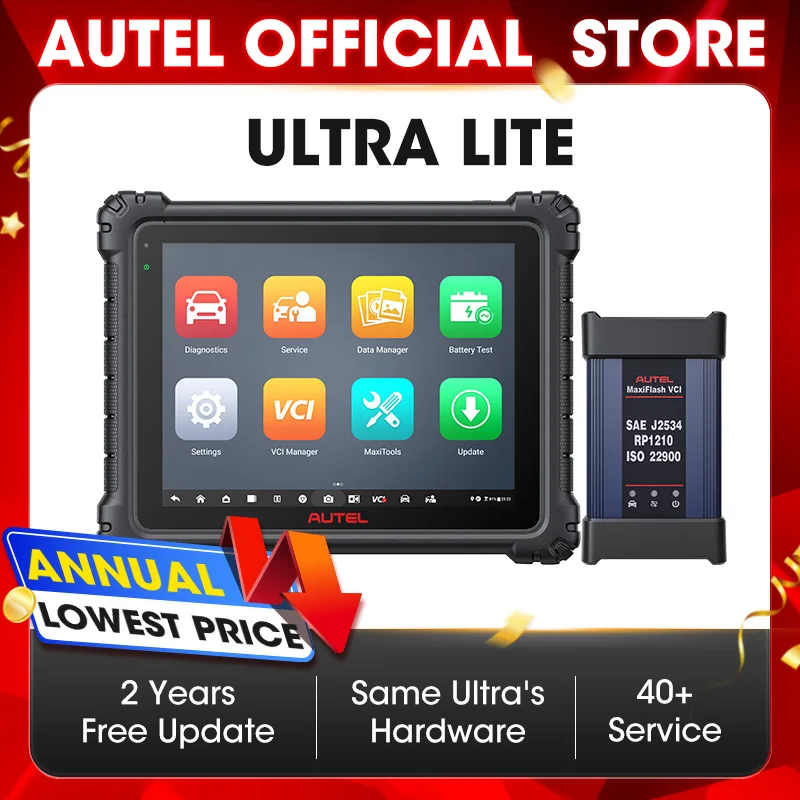 

Диагностический сканер Autel Ultra Lite, расширенное программирование ECU VCMI CAN FD, инструмент автоматического сканирования, диагностика всех систем PK MS919