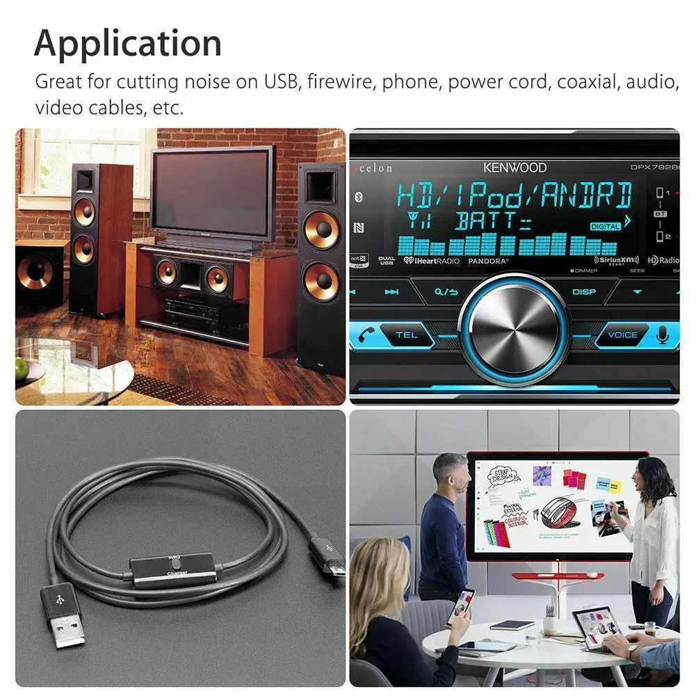 

2pcs 3mm 5mm 7mm 9mm 13mm Clip-on Ferrite Ring Core Noise Suppressor For Emi Rfi Clip Cable Active Components Filters F1y9