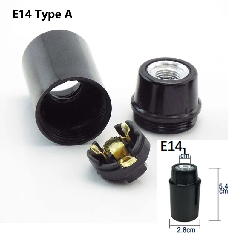 

Пластиковый патрон для лампы E27 черный 250V 4A