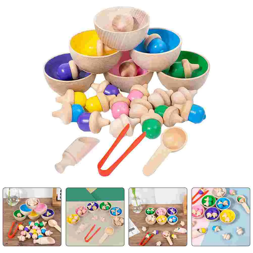 

Gyro Color Classification Cognitive Toy Sorting Toys Toddlers Cup Wooden Sorter Game Kids Educational Recognition Pole Puzzles