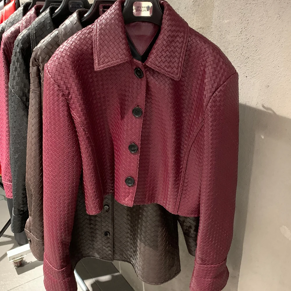 Женская куртка из искусственной кожи вязаная женская 2024