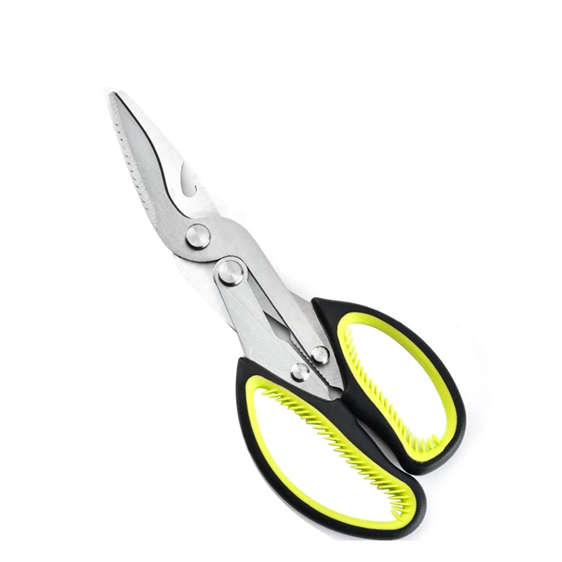 

Kitchen Scissors 6 In 1 2Cr13 Heavy Duty Curved Multifunctional Chicken Bone Scissors For Vegetable Fishing Cooking