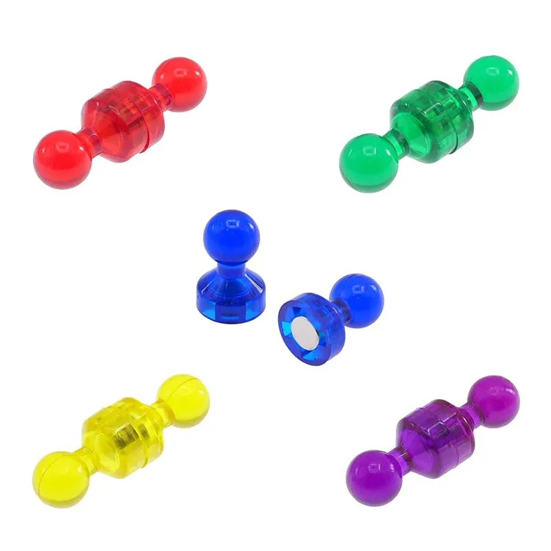 

11*17mm Transparent Small Color Magnetic Pushpin Strong Magnetic Nail Calligraphy and Painting Magnet Refrigerator Post-it Notes