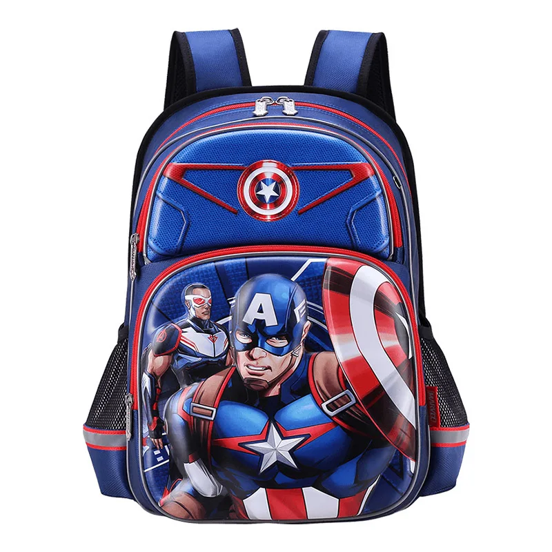 2022 Disney New School Bags For Boys Primary Student Shoulder Orthopedic Backpack Captain America Iron Man Grade 1-4 Mochila
