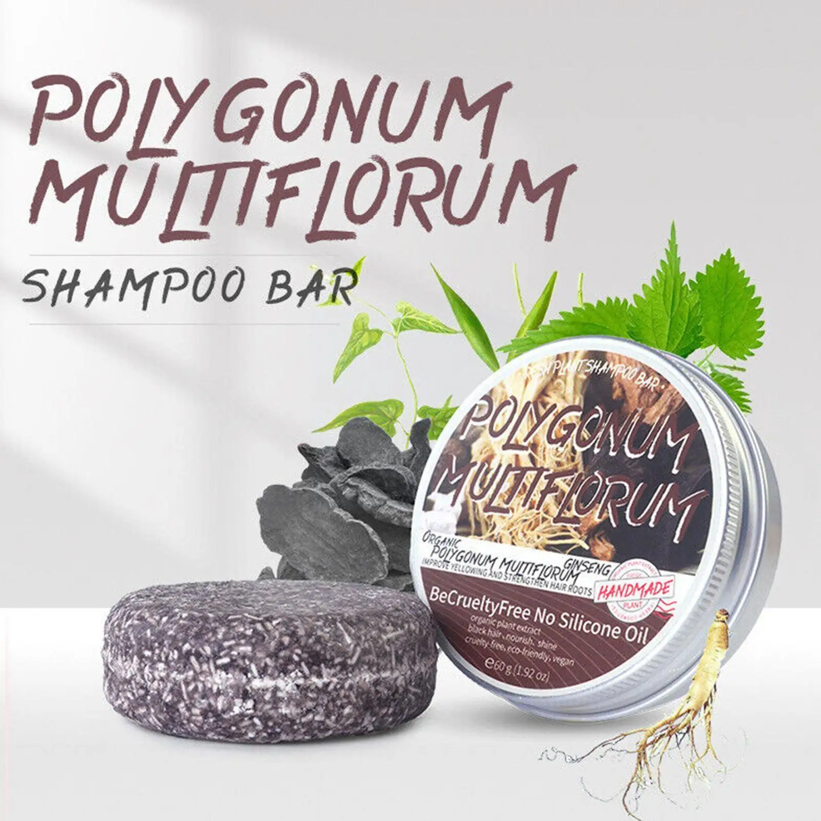 

He Shou Wu Hira Darkening Shampoo Bar Hair Care Shampoos Organic Natural Bar Soap Effective Handmade Gray Reverse 2023 J3G6