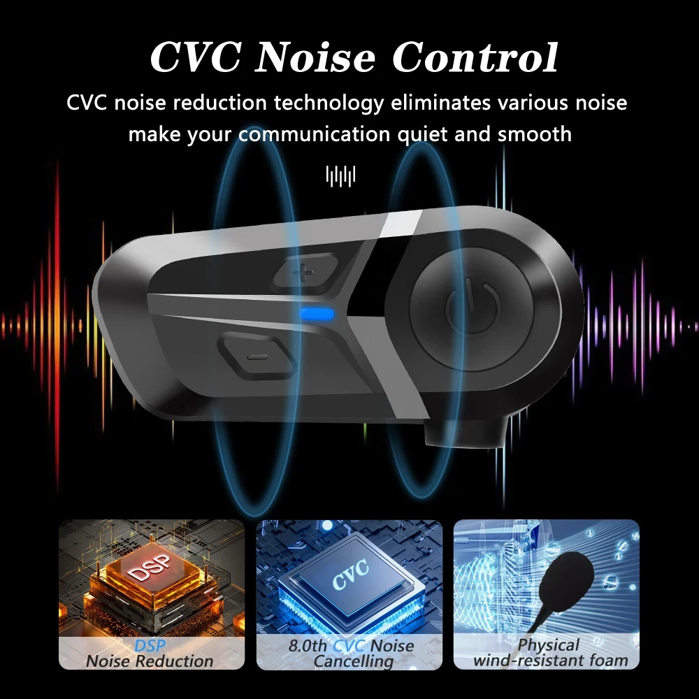 Bluetooth 5 3 мотоциклетная беспроводная гарнитура для шлема звонки без использования