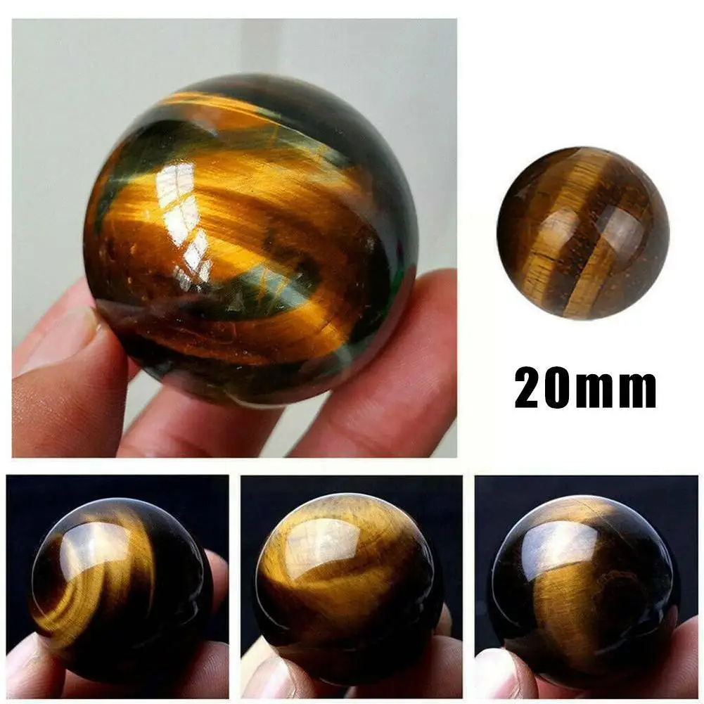 

1pcs 2cm Tiger Eye Rare Natural Carving Sphere Ball Healing Crafts Chakra Decoration Free Stand Carved Household Stones L8x2