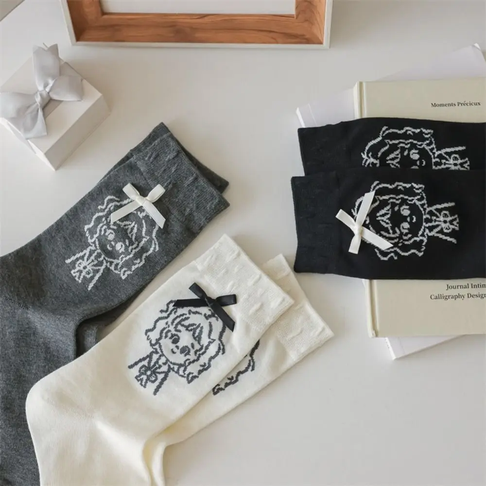 3 пары мягких однотонных хлопковых носков с героями мультфильмов дышащие женские