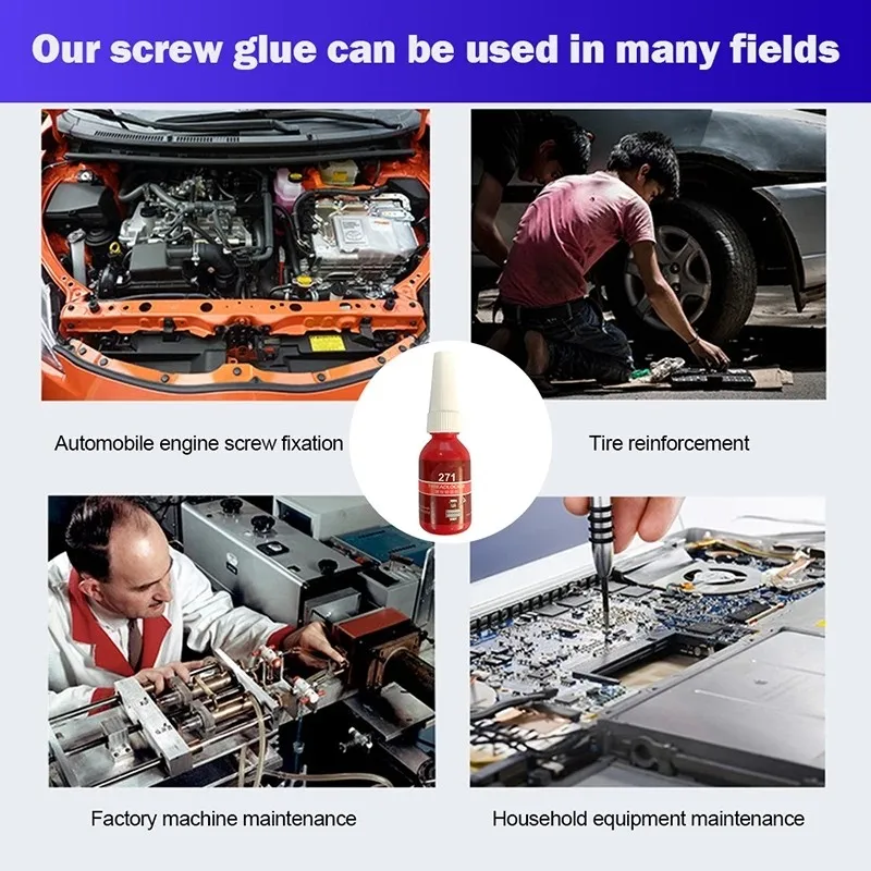 

Best High Strength Low Viscosity Red Locking Glue Thread Locking Glue 10ml Cheap High Quality Hot Sale On Sale