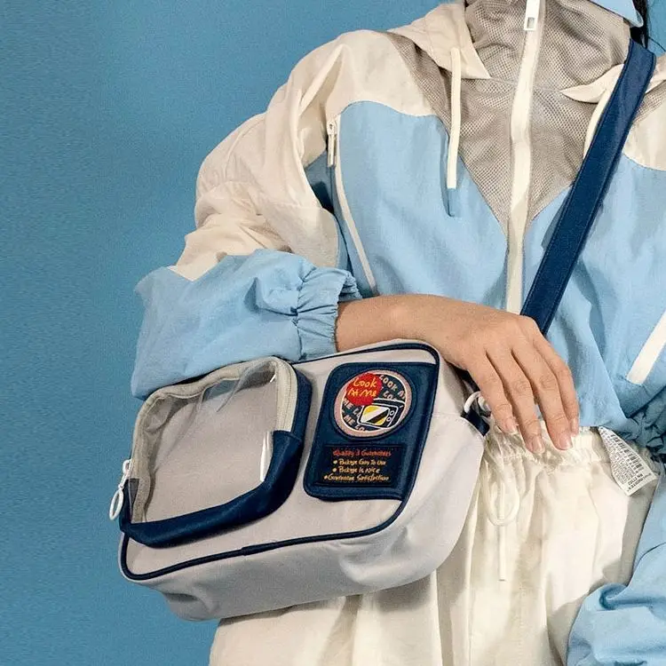 

Модная прозрачная сумка на плечо в стиле Харадзюку, японский Повседневный Молодежный мессенджер, повседневная универсальная школьная сумка