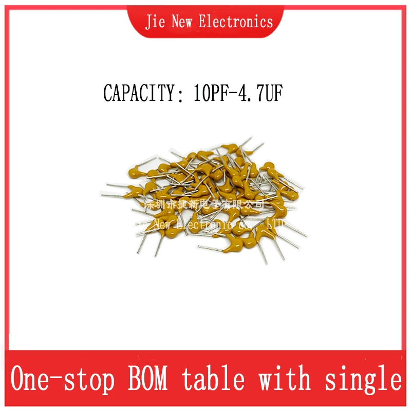 

100pcs Monolithic Ceramic Capacitor 10PF ~ 10UF 22PF 1NF 47NF 220NF 100NF 330NF 0.1UF 1UF 4.7UF 101 102 103 104 105 106 334