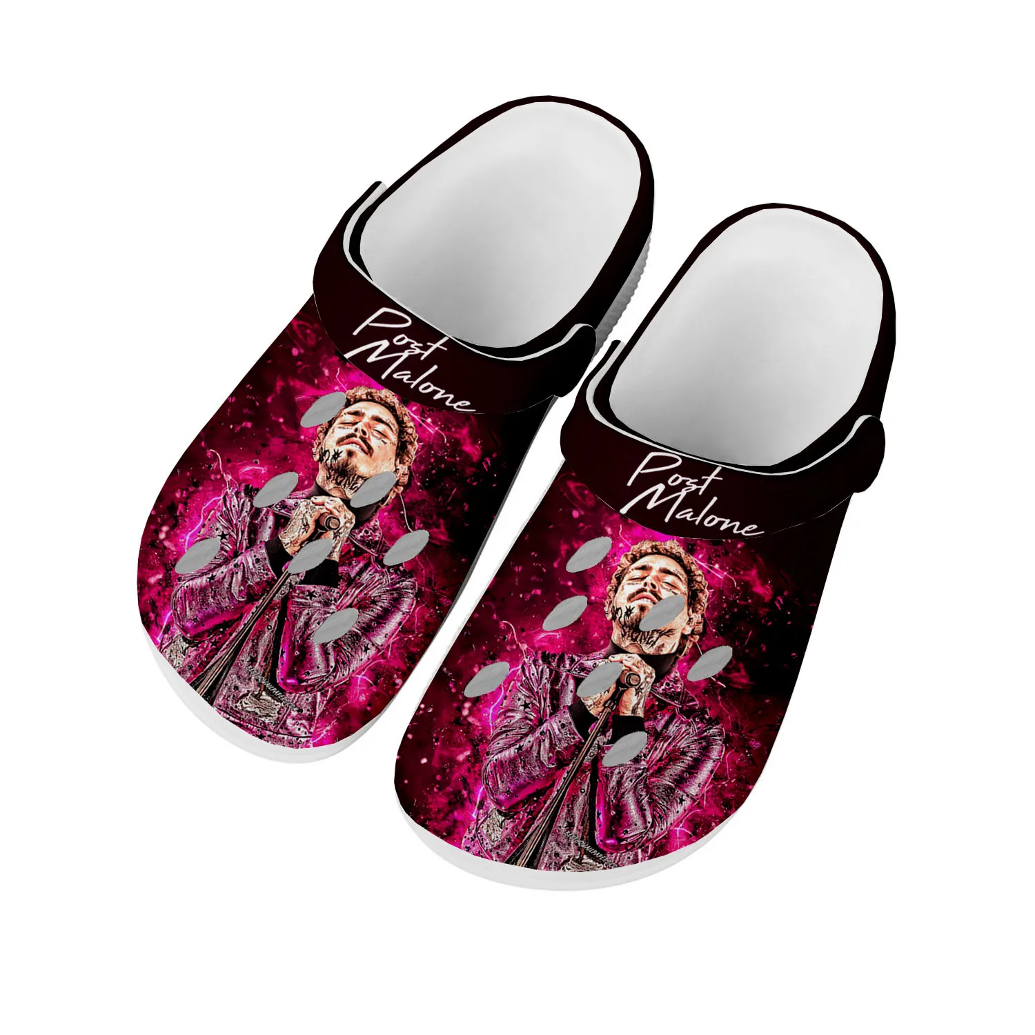 

Post Malone Hot Singer Home Clogs Custom Water Shoes Mens Womens Teenager Shoe Garden Clog Breathable Beach Hole Slippers White