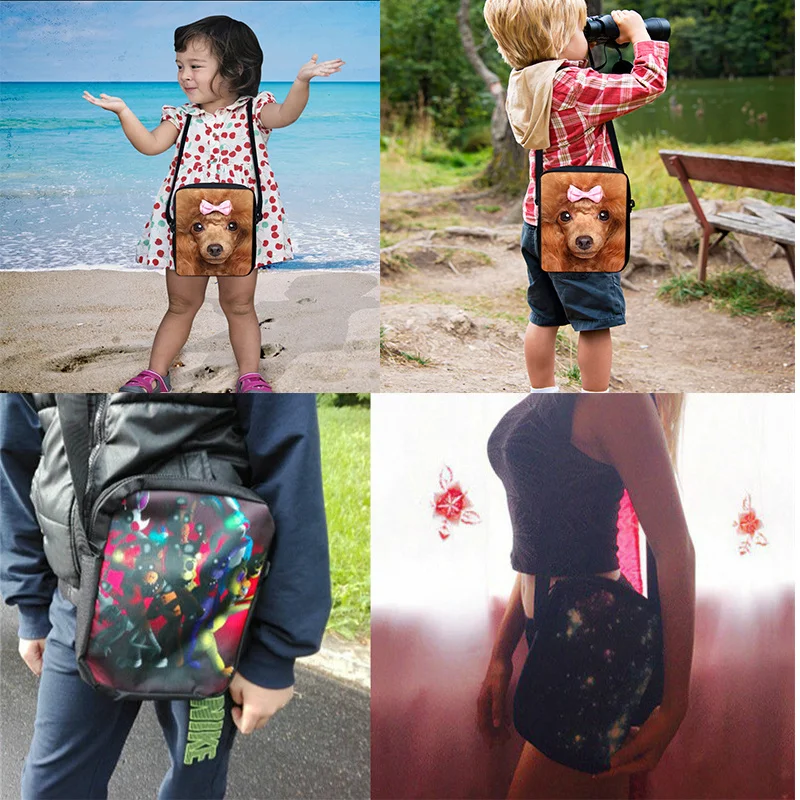 Новые милые сумки для студентов, сумка на плечо с принтом собачек для охоты для женщин, повседневные Мини-сумки-мессенджеры, поясные сумки