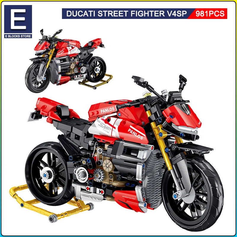 

981Pcs City Technical Locomotive Motorcycle Building Blocks MOC Speed Supercar Motorbike Model Bricks Boy Toy for Childrens Gift