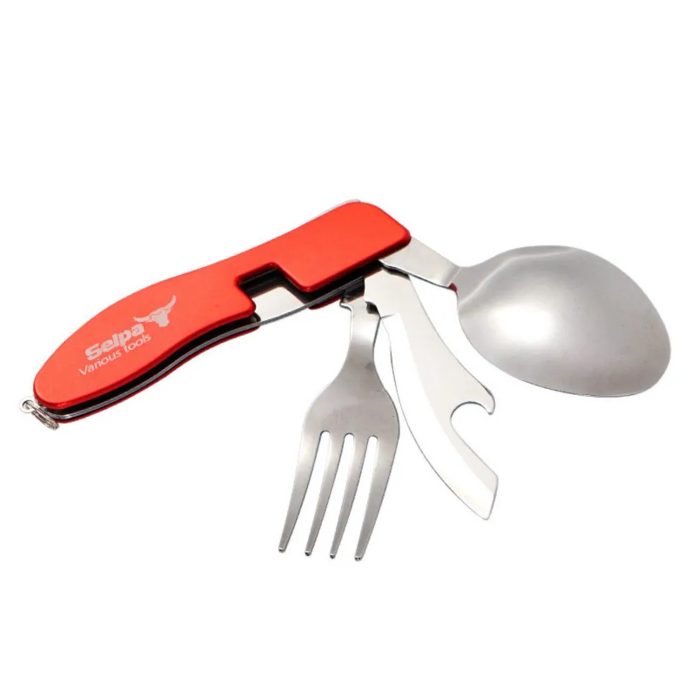 

3 in1 Outdoor Camping Portable Fork Knife Tableware Tools Stainless Steel Multi-Function Folding Spoon&Fork Knife Travel Sets