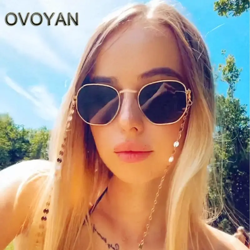 

OVOYAN 2023 Polygon Sunglasses Women High Quality Eyewear Women/Men Vintage Brand Glasses Men Mirror Lentes De Sol Mujer uv400