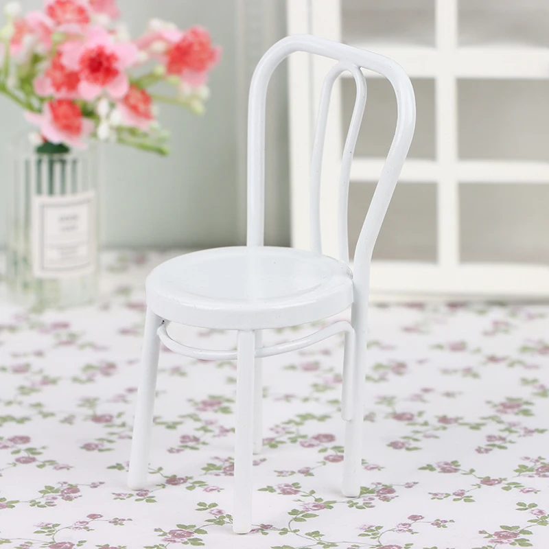 

1 шт. миниатюрный Металлический Мини-стул для кукольного домика, модель «сделай сам», мебель, аксессуары для декора, игрушки