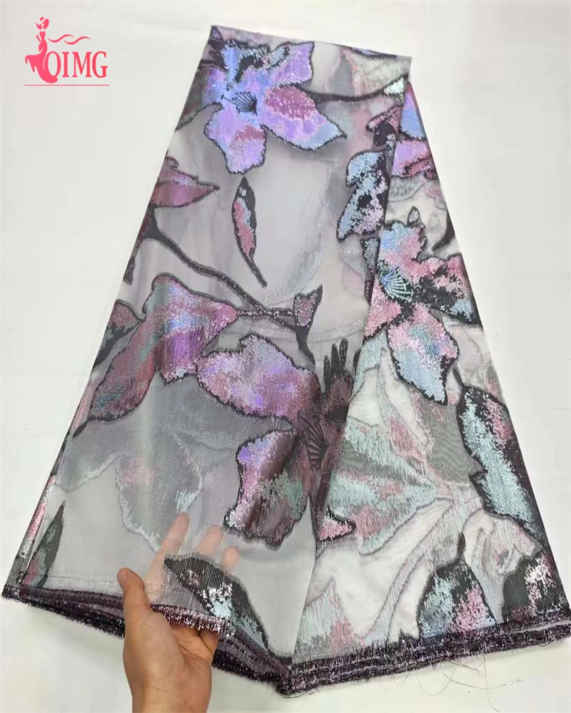 Африканская позолоченная кружевная ткань 2024 высокого качества 5 ярдов