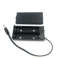 400pcslot plastic 2 x 18650 battery case 2 slots 7 4v 18650 batteries holder storage box with onoff switch dc5 5x2 1mm plug
