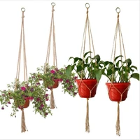 macrame plant hanger baskets flower pots holder balcony wall hanging planter decor knotted lifting rope home garden supplies