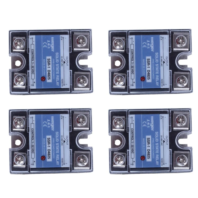 

Однофазное твердотельное реле 4X MGR-1 D4825 SSR 25A DC 3-32 V AC 24-480 V