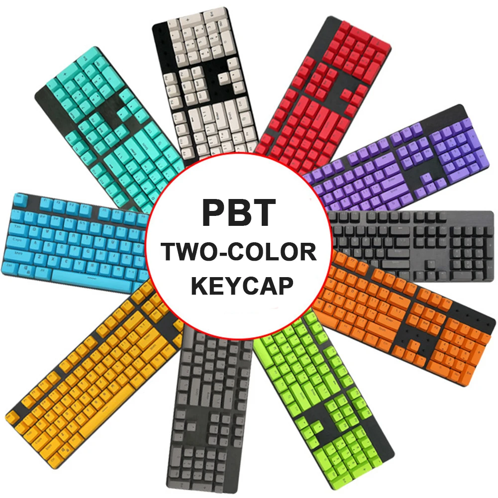 104pcs Universal Mechanical Keyboard PBT Keycaps Computer PC Laptop Key Cap for Cherry MX/Kailh/Gateron/Outemu Gaming Backlit