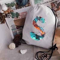 draw string bags creative letter printing drawstring bag beach bag sport bags bundle pocket yoga bag unisex backpack bookbag